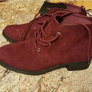 F21 Wine Suede Boots!